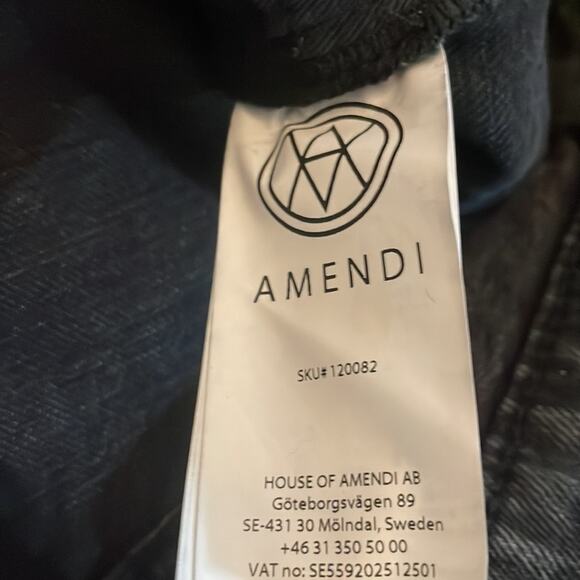 Amendi Jeans Black Logo High Waist Denim Size 32x32 New Retails $285 - Picture 10 of 11